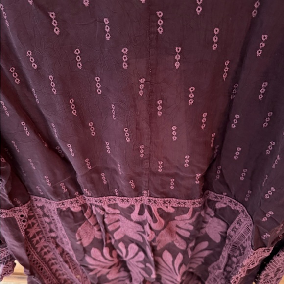 Johnny Was Burgundy Embroidered Blouse - Picture 3 of 5
